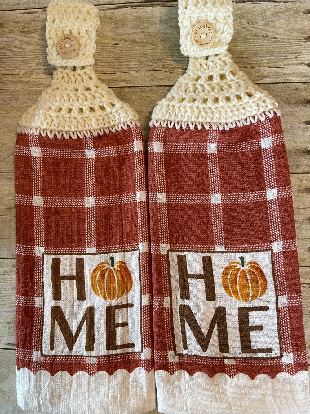 Home Sale Crochet Top Hanging Towel Set of 2 Fall Decor Double Thickness